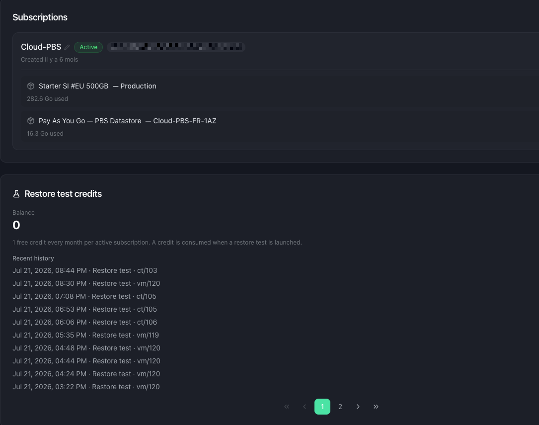 The Billing section: subscriptions and invoices